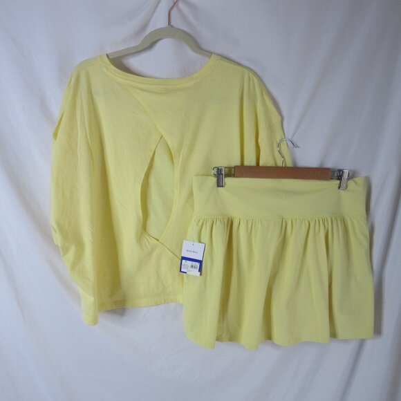 Joy Lab 2 Piece Active Skort and Shirt High Rise Cut Out Yellow XL & XXL NWT - Picture 4 of 11
